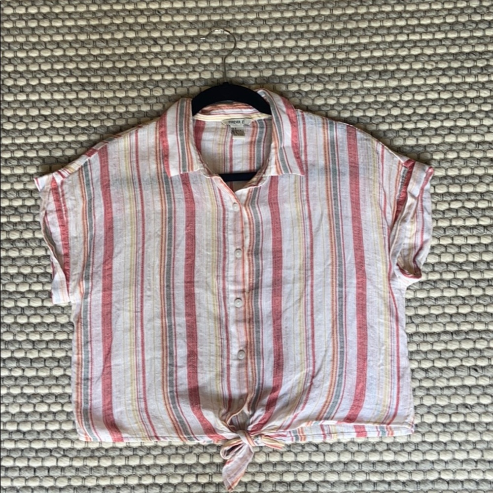 Forever 21 striped button up top